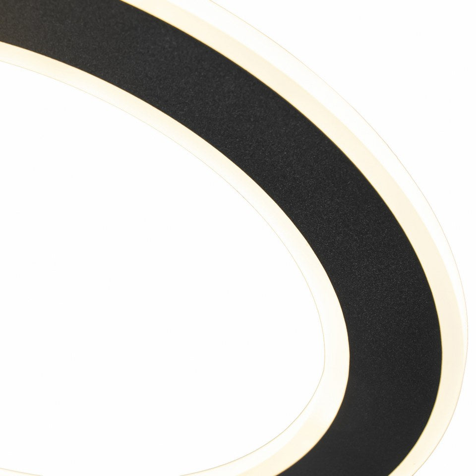 Lampara de 6 Aros Led Integrado CCT Regulable con Mando Negro