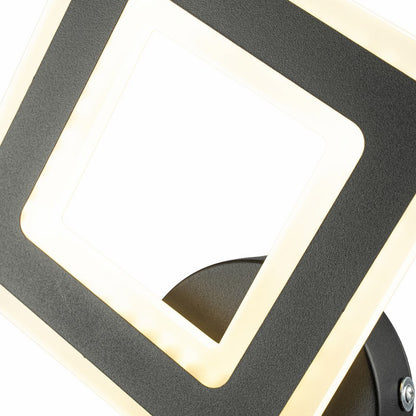 Aplique de Pared Cuadrado Led CCT Negro