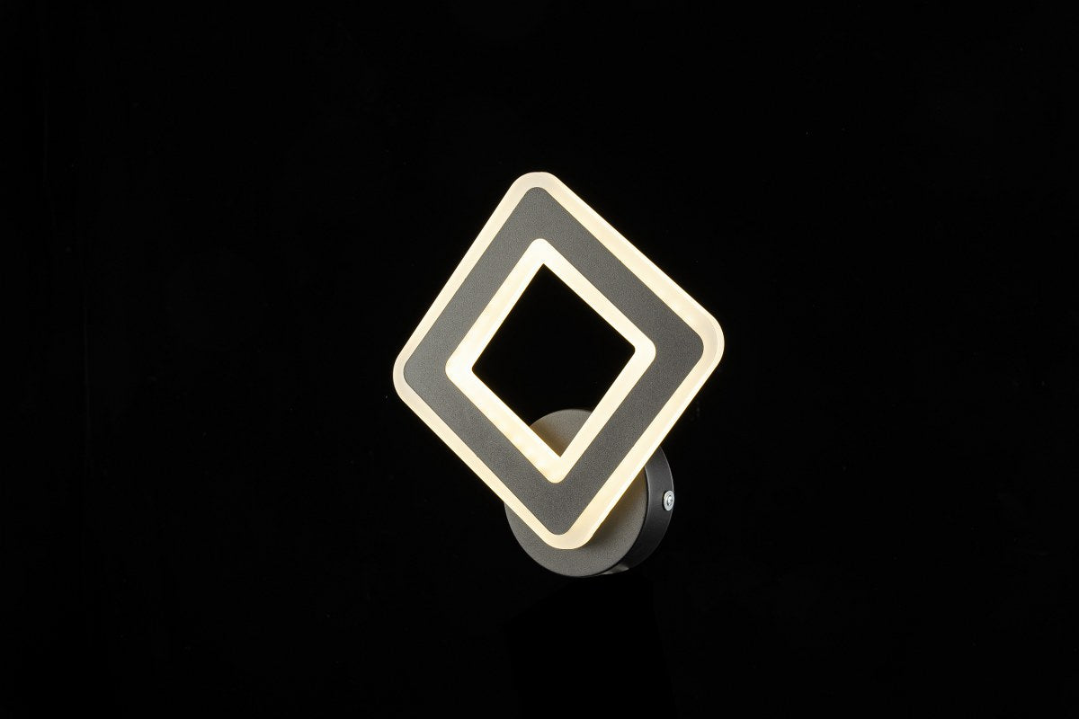 Aplique de Pared Cuadrado Led CCT Negro