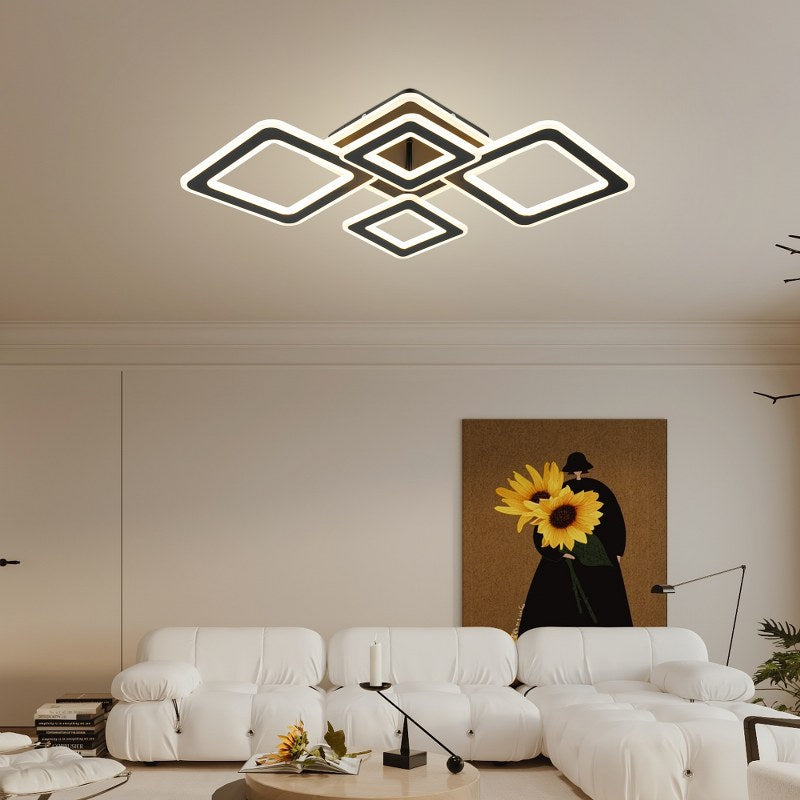 Lámpara de techo con 4 LEDS Negro