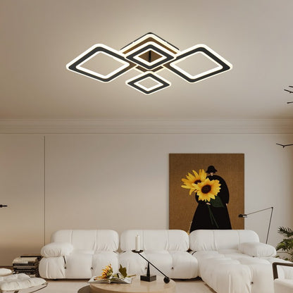 Lámpara de techo con 4 LEDS Negro