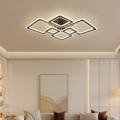 Lampara con 6 Cuadros Led Negro