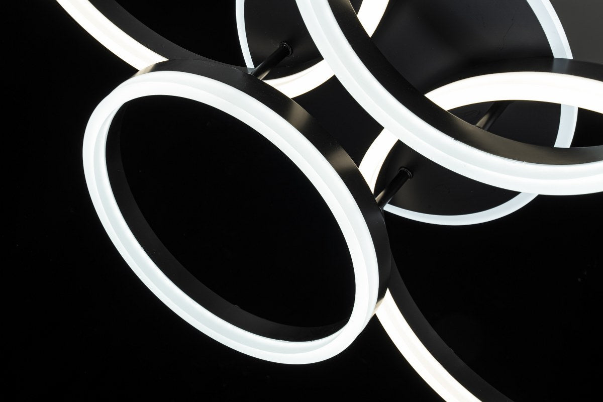 Lampara 4 Aros Led CCT Regulable Negro
