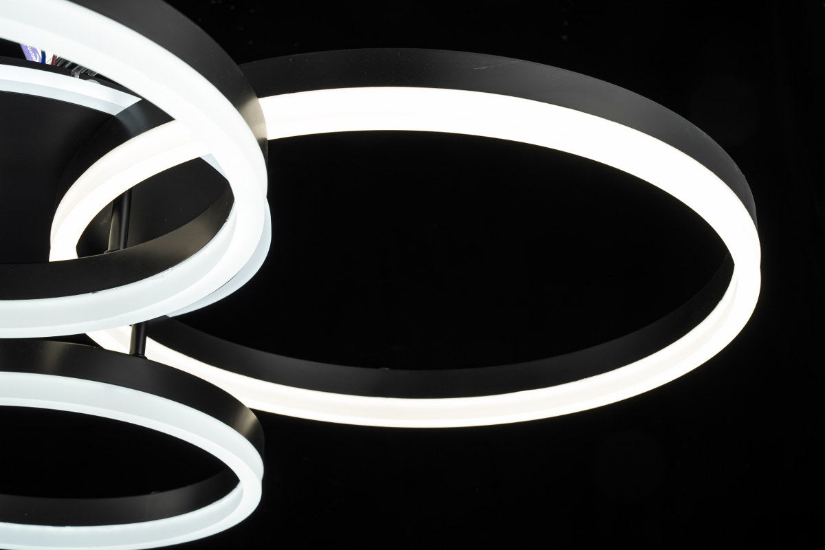 Lampara 4 Aros Led CCT Regulable Negro