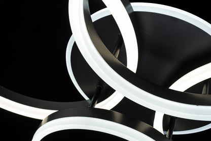 Lampara 4 Aros Led CCT Regulable Negro