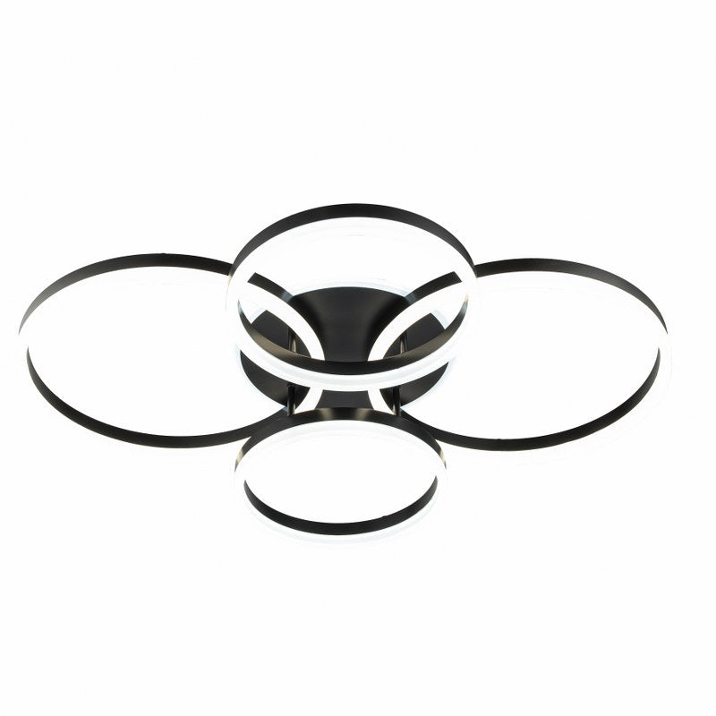 Lampara 4 Aros Led CCT Regulable Negro