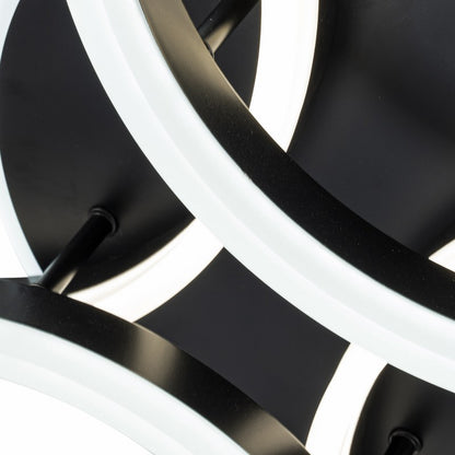 Lampara 4 Aros Led CCT Regulable Negro