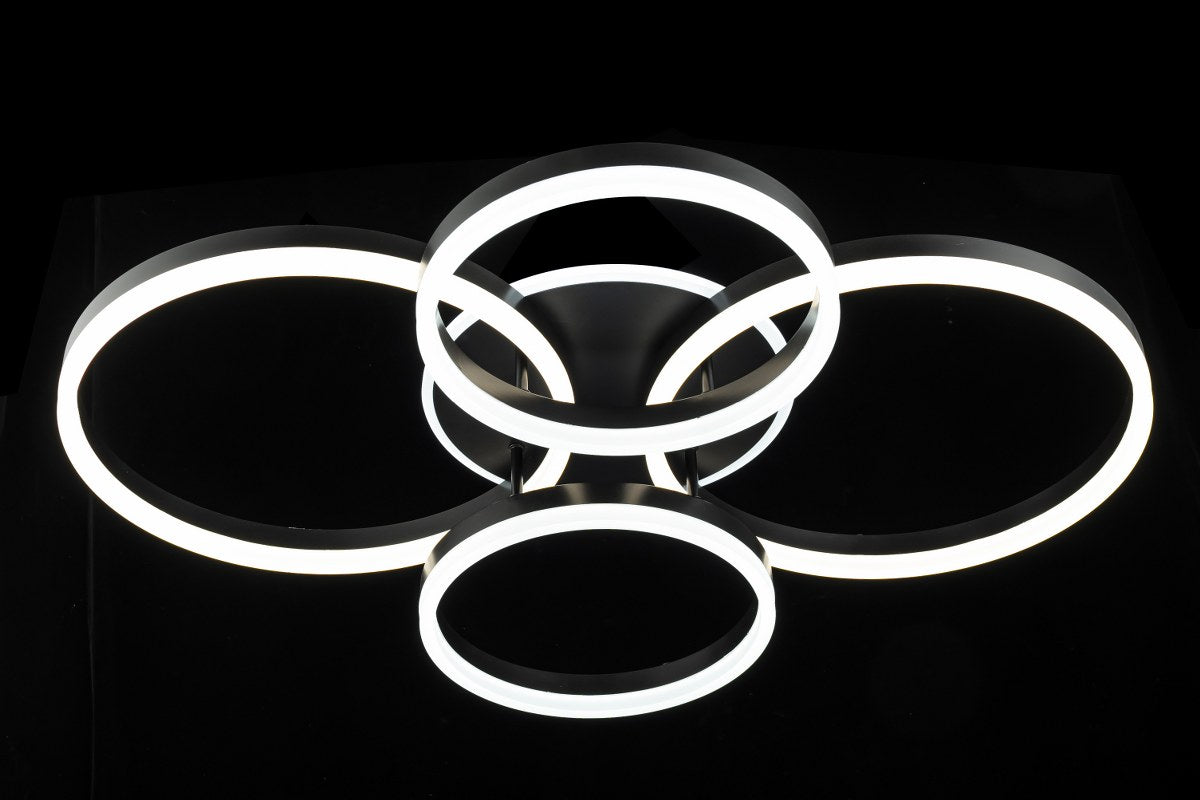 Lampara 4 Aros Led CCT Regulable Negro