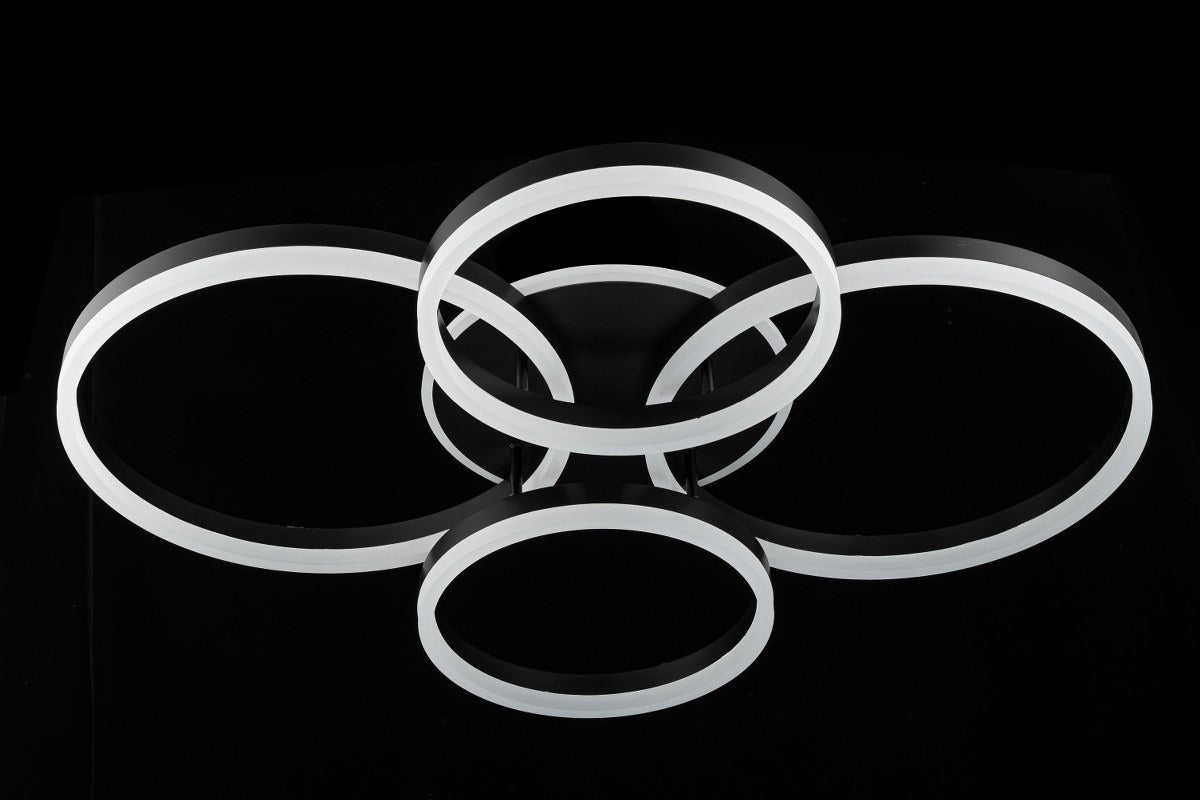 Lampara 4 Aros Led CCT Regulable Negro