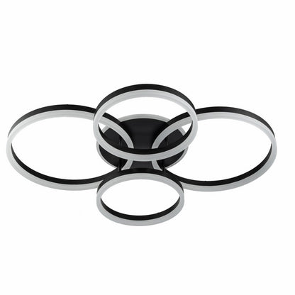 Lampara 4 Aros Led CCT Regulable Negro