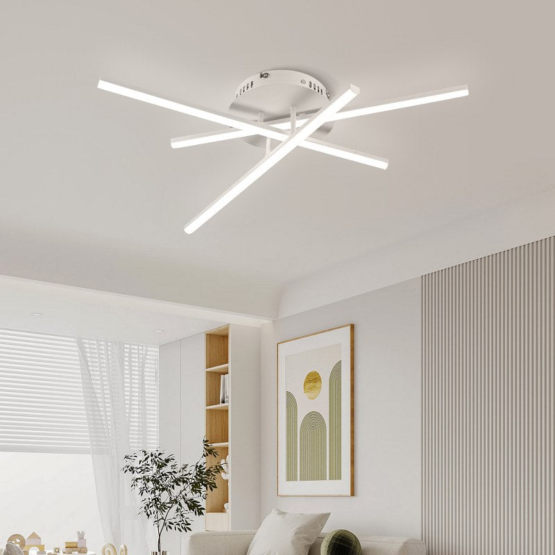 Lampara De Techo Blanca 3 Tiras Led Blanco