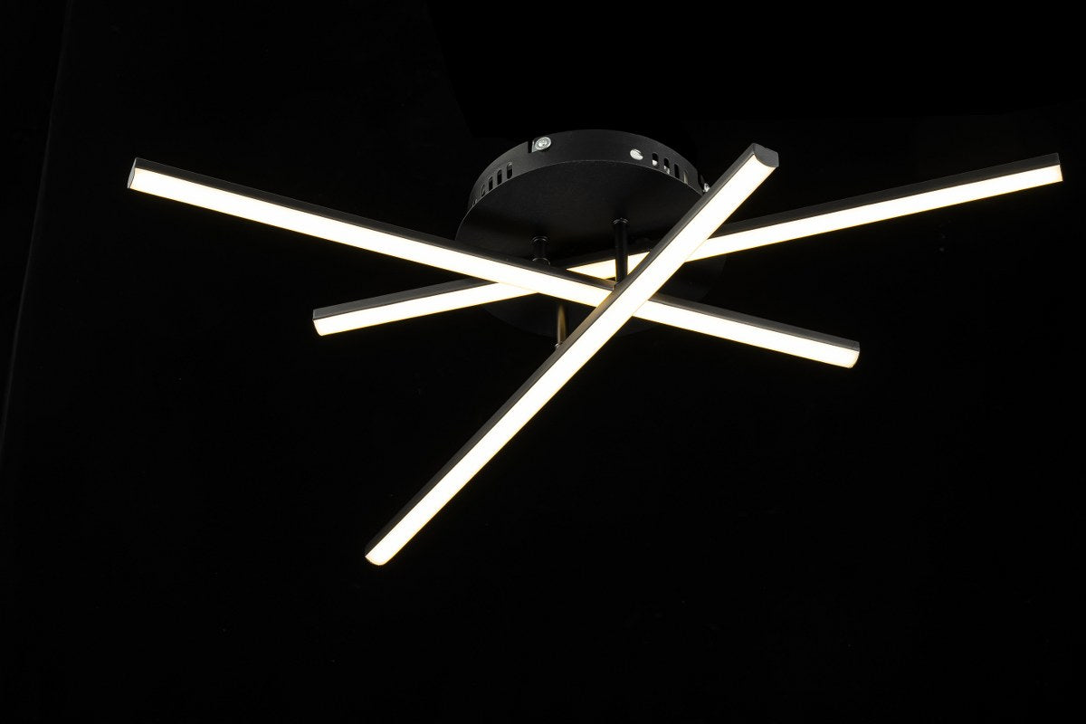 Lampara de techo LED 3 Lineas Led Negro
