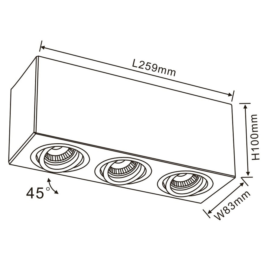 Downlight CUADRO FL804-3C BLACK