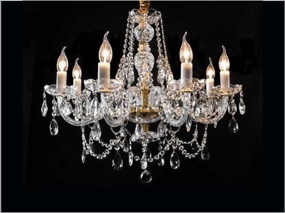 Lampara colgante de cristal de 8 brazos color dorado LP102-8