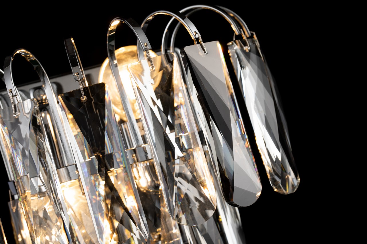 Aplique de acero inox y cristal, modelo AVOLA LP156-23 E14