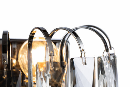 Aplique de acero inox y cristal, modelo AVOLA LP156-23 E14