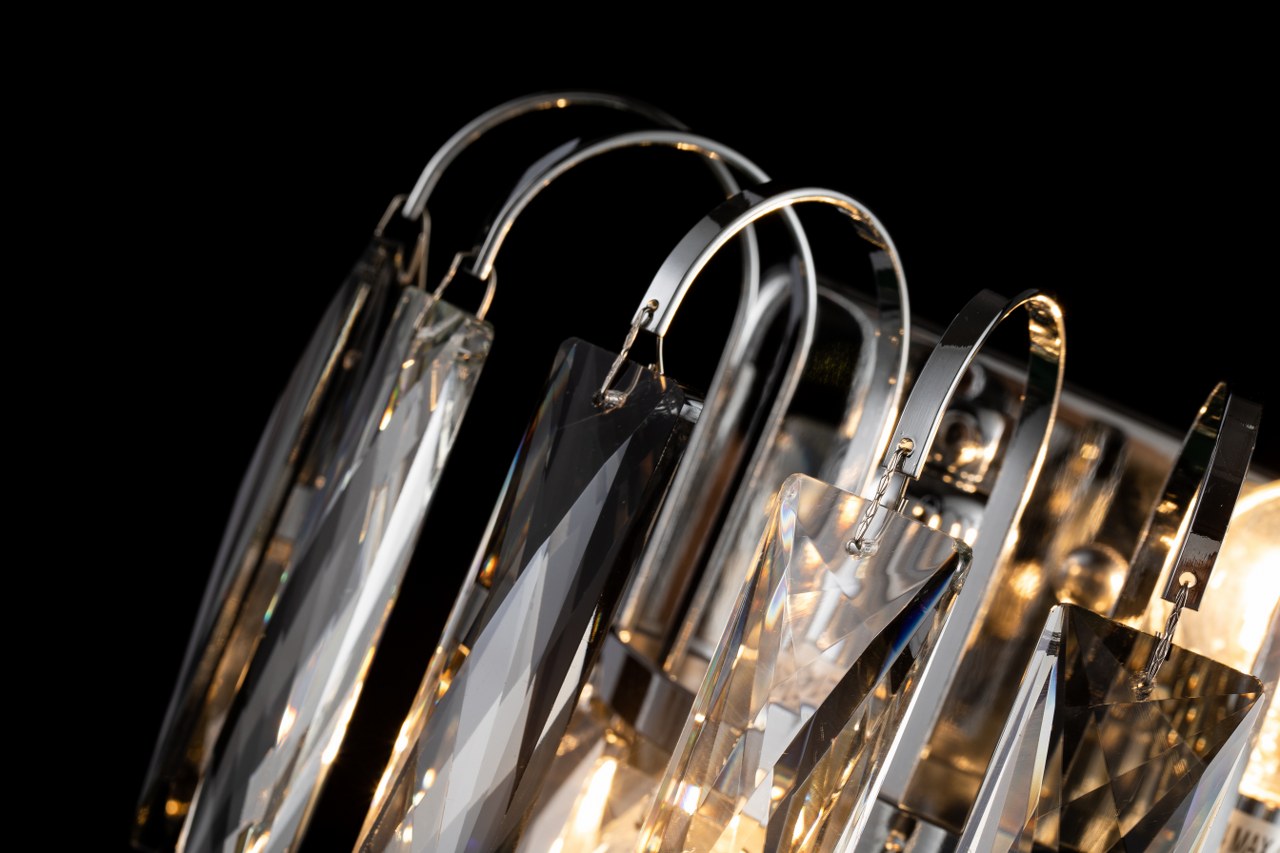 Aplique de acero inox y cristal, modelo AVOLA LP156-23 E14