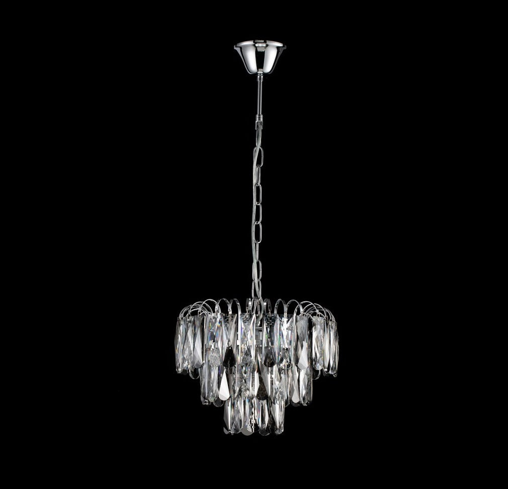 Lámpara colgante de acero y cristales modelo AVOLA LP156-D30