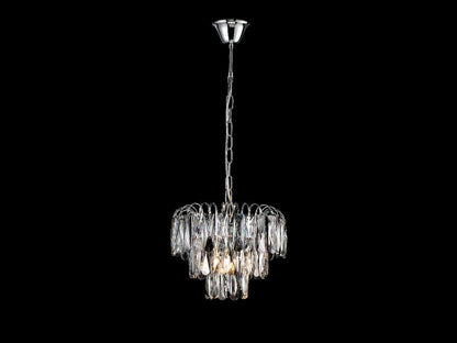 Lámpara colgante de acero y cristales modelo AVOLA LP156-D30