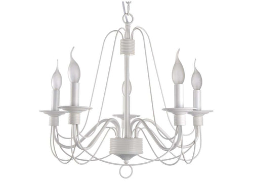 Lámpara de araña ADA WHITE LP291-5 con bombillas E14.