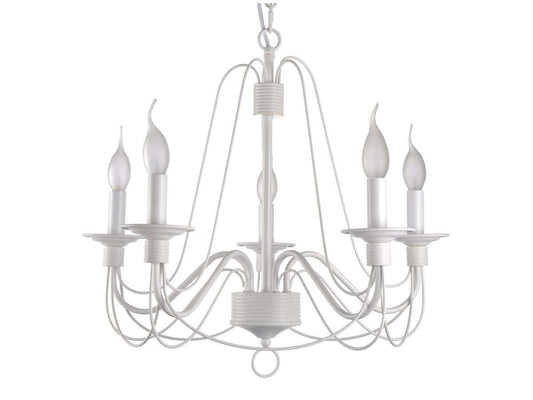 Lámpara de araña ADA WHITE LP291-5 con bombillas E14.