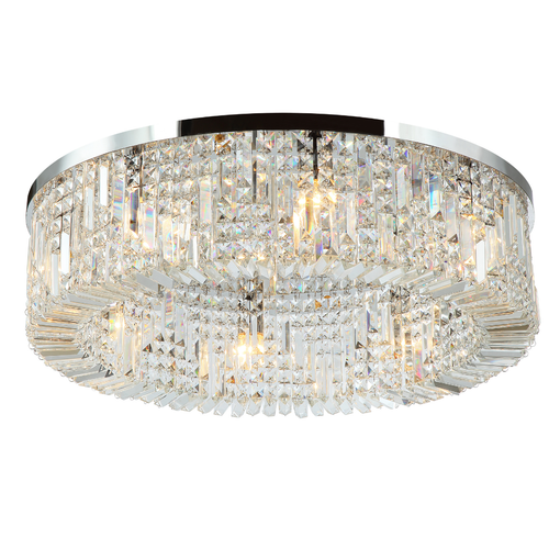 Plafón Cristal Circular Salón FANTASY | Cromo Ø80 cm E14
