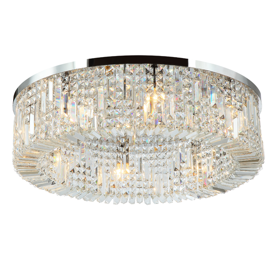 Plafón Cristal Circular Salón FANTASY | Cromo Ø80 cm E14