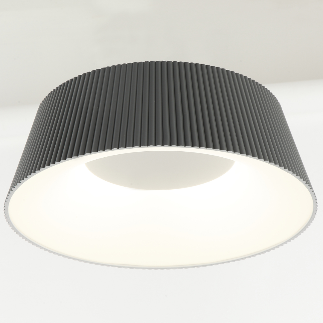 Plafón LED Textil Circular Salón NEWVA | Negro Ø45 cm CCT