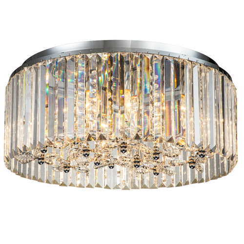 Plafón Cristal Circular Salón SHAKE | Cromo Ø50 cm E14
