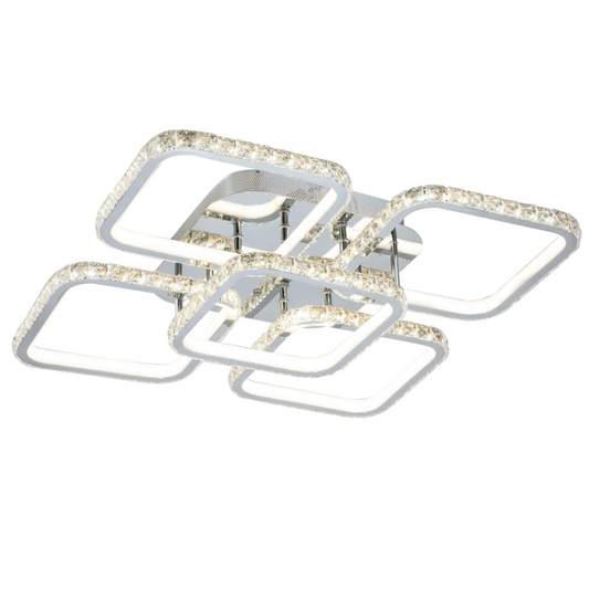 Lámpara LED Cuadrada Techo Salón DIAMANT | Cromo CCT