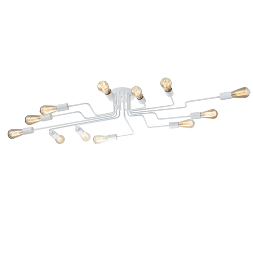 Lámpara Techo Metal Lineal Salón CLEBER | Blanco 12 Luces E27