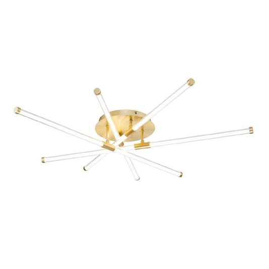 Lámpara LED Lineal Techo Salón FUSION | Oro 8 Luces CCT