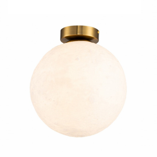 Plafón Esférico Cristal Opal Salón MOON | Oro 1 Luz E27