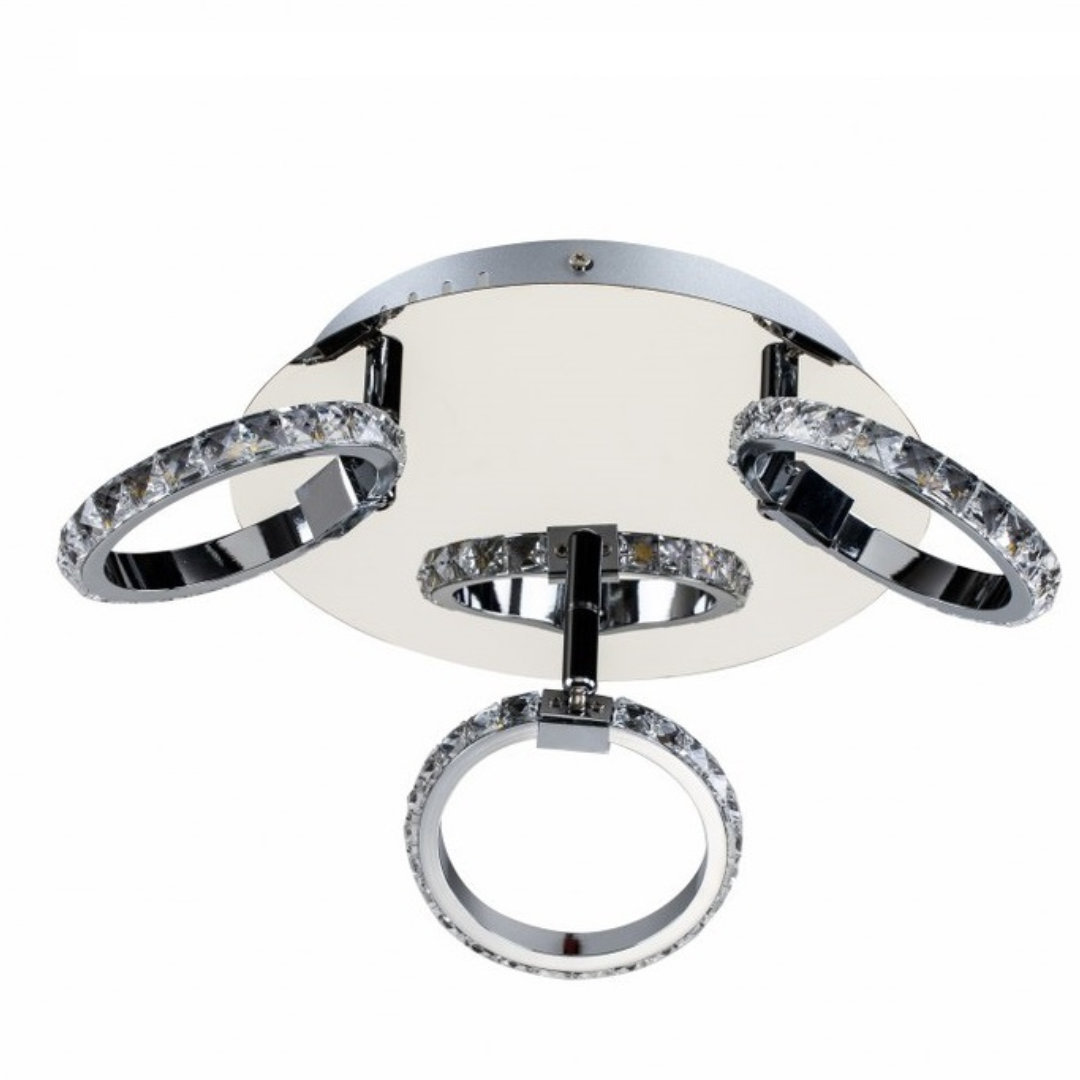 Plafón LED Aros Circular Salón MIRMAR | Cromo 3 Luces 4000K