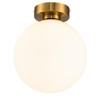 Plafón Esférico Cristal Opal Salón MONER | Oro 1 Luz E27