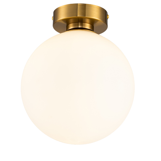 Plafón Esférico Cristal Opal Salón MONER | Oro 1 Luz E27
