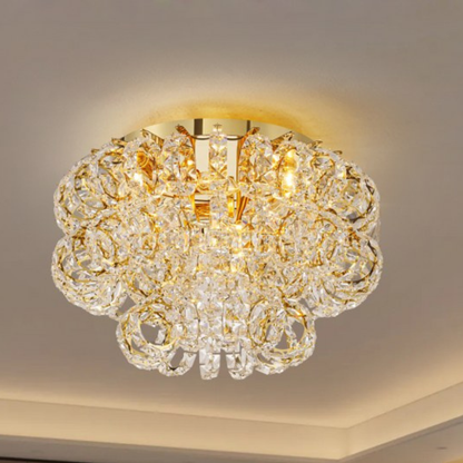 Plafón Cristal Circular Salón RINGLUX | Dorado Ø50 cm E14