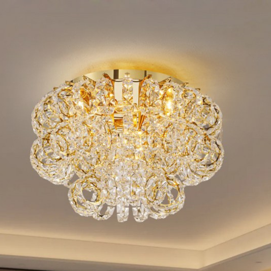 Plafón Cristal Circular Salón RINGLUX | Dorado Ø50 cm E14