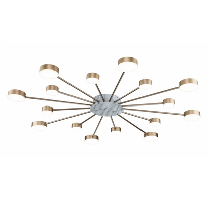 Lámpara LED Metal Radial Salón EYE | Dorado 16 Luces CCT