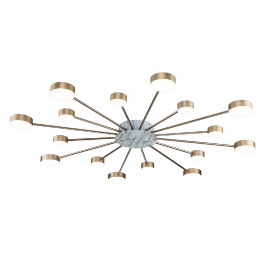 Lámpara LED Metal Radial Salón EYE | Dorado 16 Luces CCT