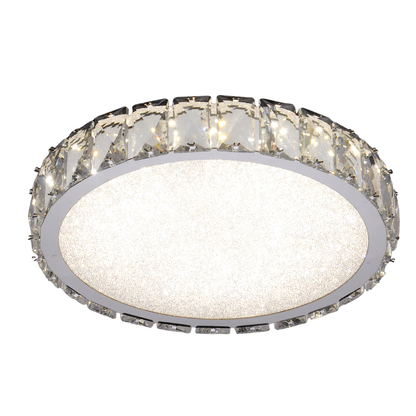 Plafón LED Cristal Circular Salón MARCELLO | Cromo Ø30 cm