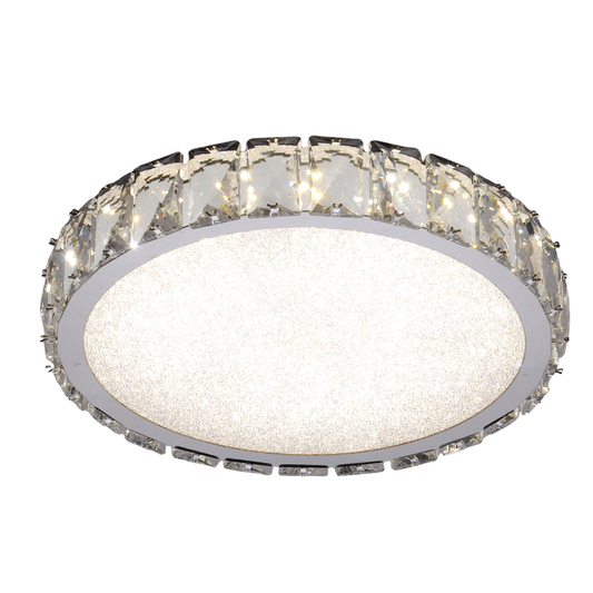 Plafón LED Cristal Circular Salón MARCELLO | Cromo Ø30 cm