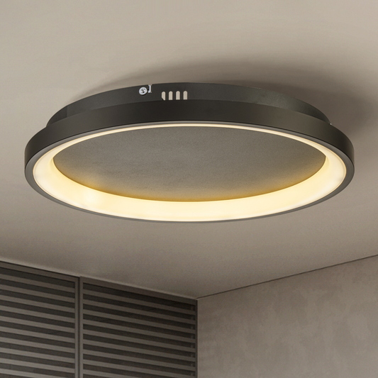 Plafón LED Circular Techo Salón NOVA | Negro Ø50 cm CCT