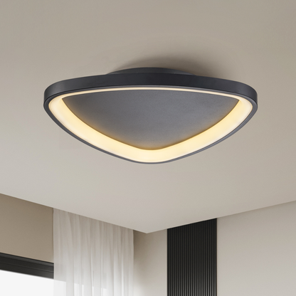Plafón LED Triangular Techo Salón NOVA | Negro Ø51 cm CCT