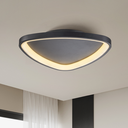 Plafón LED Triangular Techo Salón NOVA | Negro Ø51 cm CCT