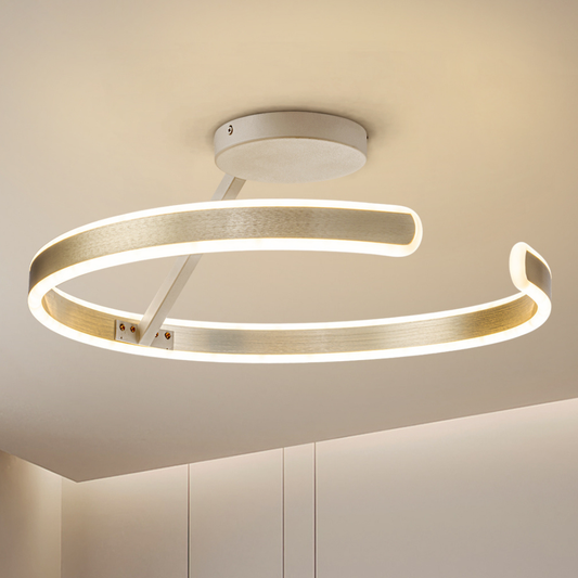 Lámpara LED Espiral Aluminio Salón ARCUS | Dorado Atenuable CCT