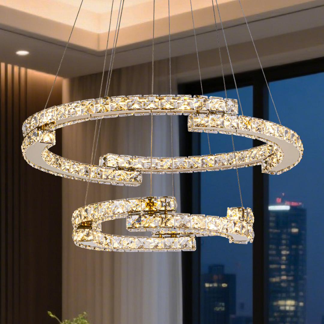 Lámpara Colgante LED Circular Salón INFINITY | Dorada CCT