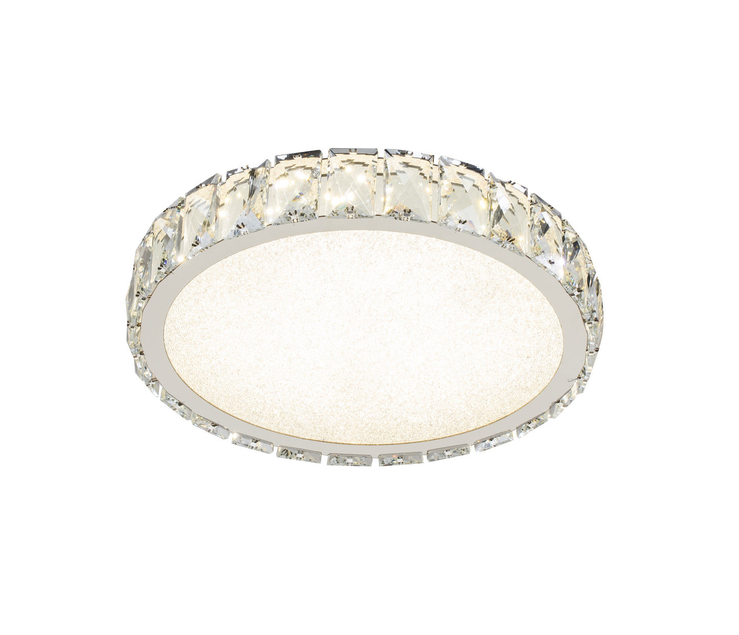 Plafón LED Cristal Circular Salón MARCELLO | Cromo Ø30 cm