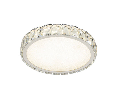 Plafón LED Cristal Circular Salón MARCELLO | Cromo Ø30 cm