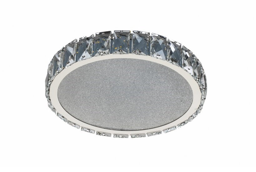 Plafón LED Cristal Circular Salón MARCELLO | Cromo Ø30 cm